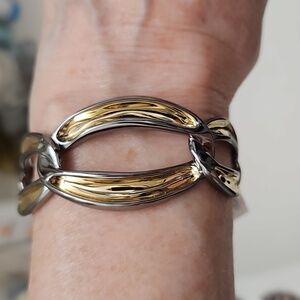 Alexis Bittar beautiful Molten cuff in 14k Gold and silver tone plated metalwork